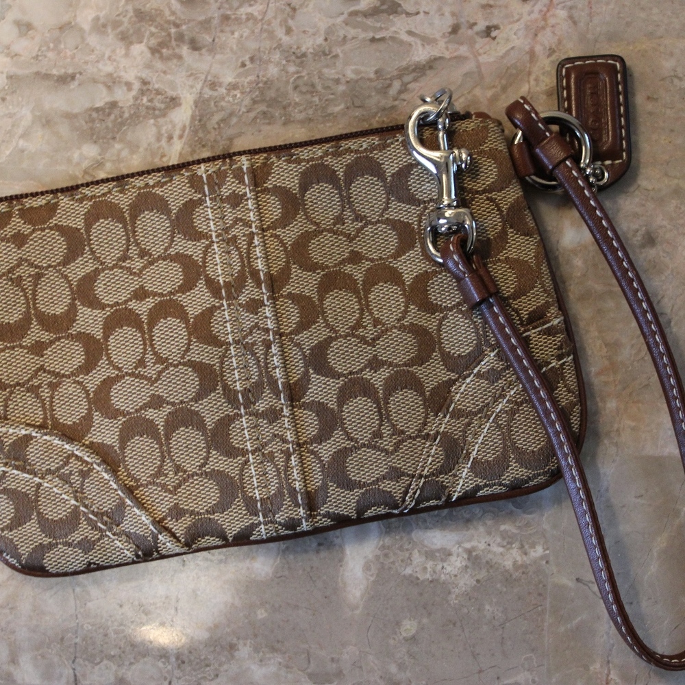 Signature Coach Monogram Canvas Wristlet